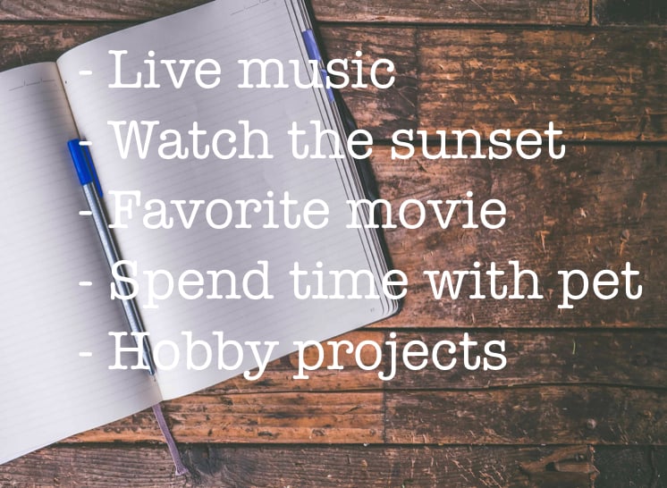 An example list of items that describe what you enjoy