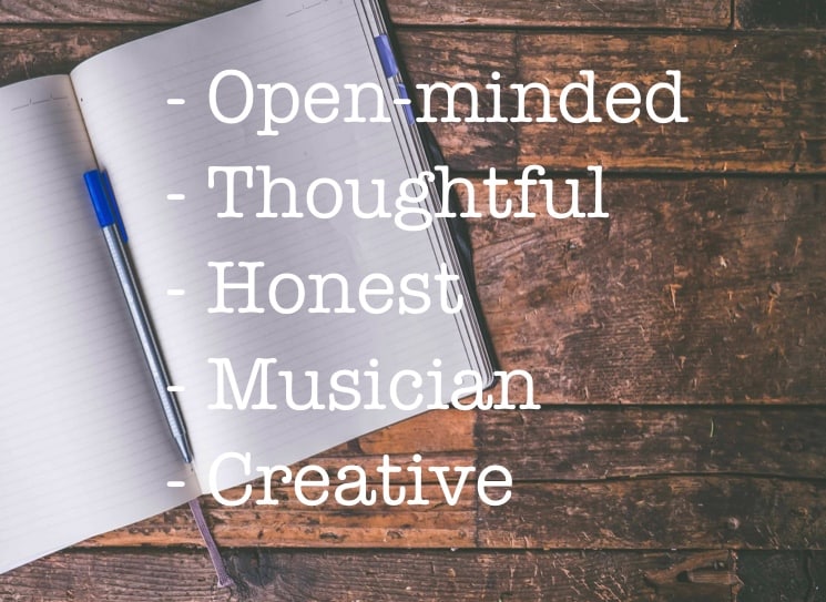 An example list of items that describe your best and favorite attributes