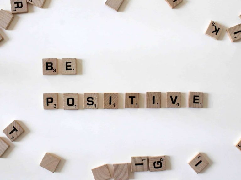 "Be positive" quote in scrabble letters
