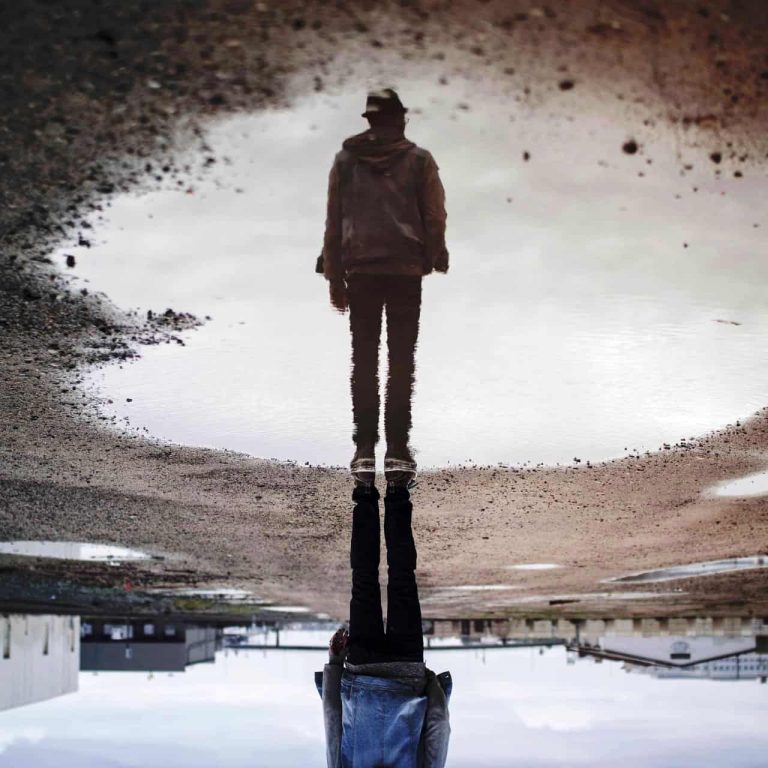Upside down person reflection